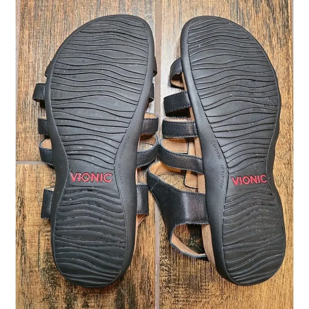 Vionic Harissa Gladiator Adjustable Leather Strap Orthopedic Comfort Sandals sz9